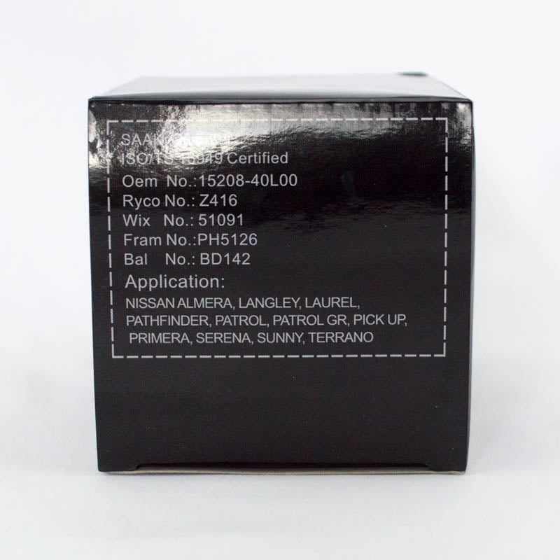 SAAK Oil Filter Z416 Interchange