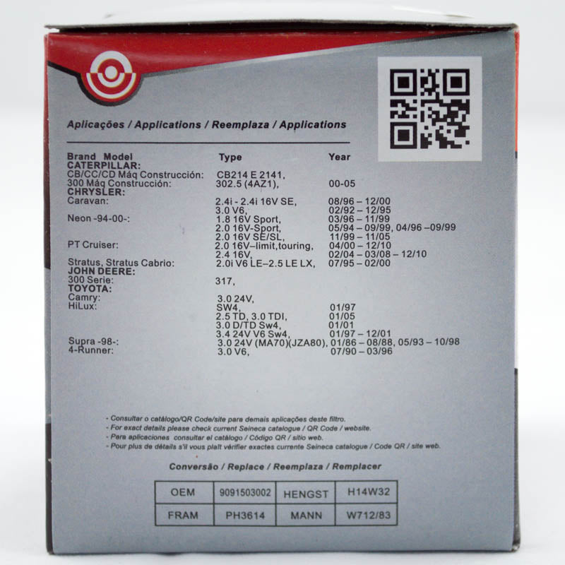 SOF-7-2374 SEINECA Oil Filter Z418 Interchange