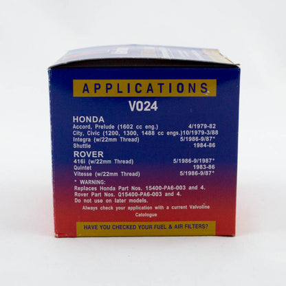 Valvoline Oil Filter VO24 | Z130A Interchange