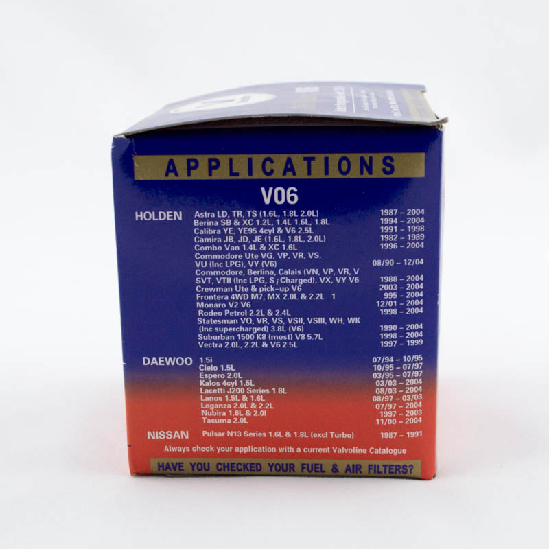 Valvoline Oil Filter VO6 | Z154 Interchange